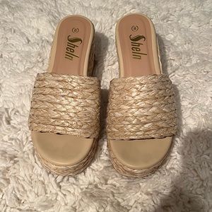 Platform woven sandals
